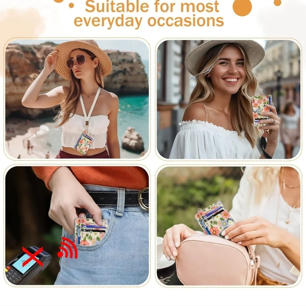 Floral Card Holder with ID Window